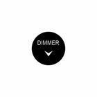 Front control face of 22mm dimmer actuator showing 'DIMMER' label and downward chevron