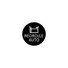 Close-up of actuator's circular black badge showing schematic tank icon and "RECIRCULE AUTO" label