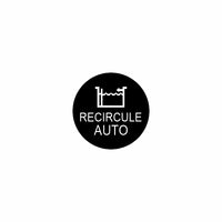 Close-up of actuator's circular black badge showing schematic tank icon and "RECIRCULE AUTO" label