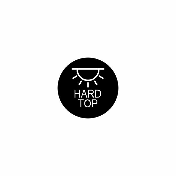 Front-view black circular icon indicating hard-top light actuator compatibility labeled "HARD TOP