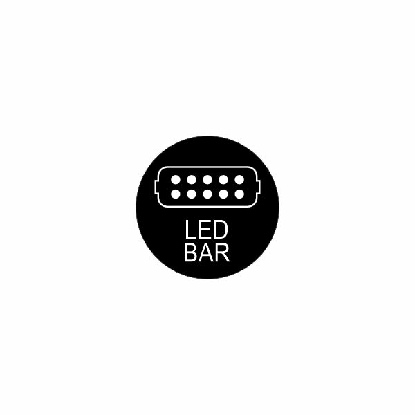 Actuator LED-bar icon showing front view of a ten-dot LED array with 'LED BAR' label