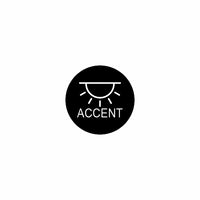 22mm accent light actuator icon: black circular symbol with stylized downlight and "ACCENT" label