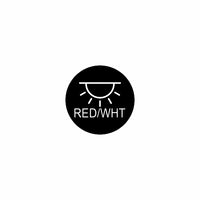 Circular black icon showing a stylized light with 'RED/WHT' label indicating red/white actuator lighting