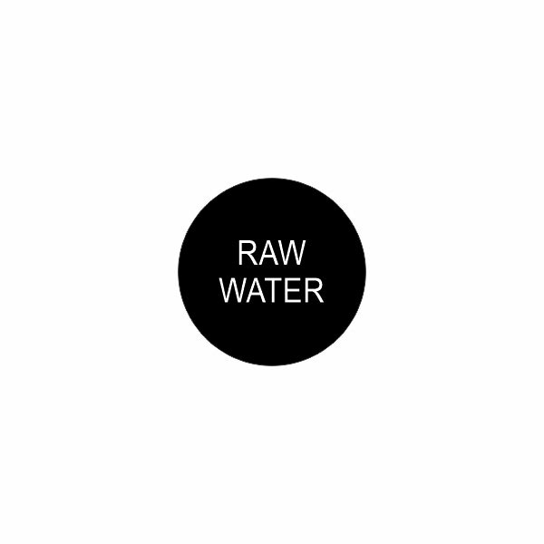22mm Raw Water Actuator round black cap showing white RAW WATER label