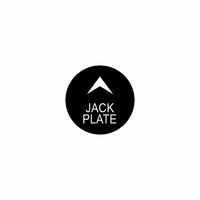 Black circular graphic with upward triangle and 'JACK PLATE' text, indicating jack plate up control.