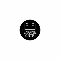 22mm actuator front label detail: black round cap with battery icon and "ENGINE CNTR" text