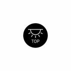 Orientation icon for 22mm light actuator: black circular symbol showing top-lit semicircle with the word "TOP