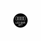 Circular icon showing aft LED bar face with two rows of LEDs (ten dots) and "LED BAR AFT" label