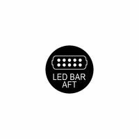Circular icon showing aft LED bar face with two rows of LEDs (ten dots) and "LED BAR AFT" label