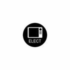 Circular black electronics category icon showing a white screen and control buttons labeled 'ELECT