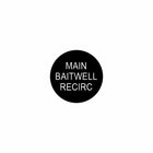 Bitewell Port control label: round black decal reading "MAIN BAITWELL RECIRC" on white background