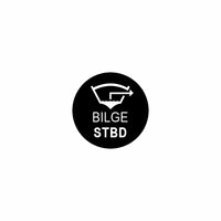 Black circular decal showing a bilge pump icon with the label "BILGE STBD" centered