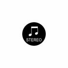 Feature icon showing stereo capability: black circle with a white musical note and "STEREO" label
