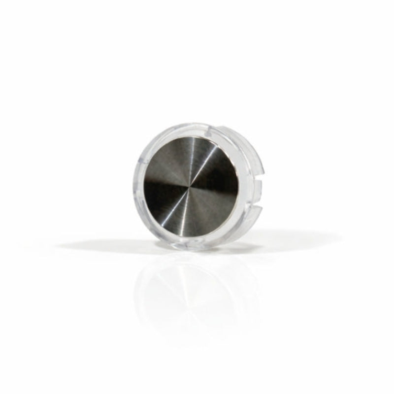 Bluewater 22mm stainless steel actuator button with brushed stainless center and clear bezel
