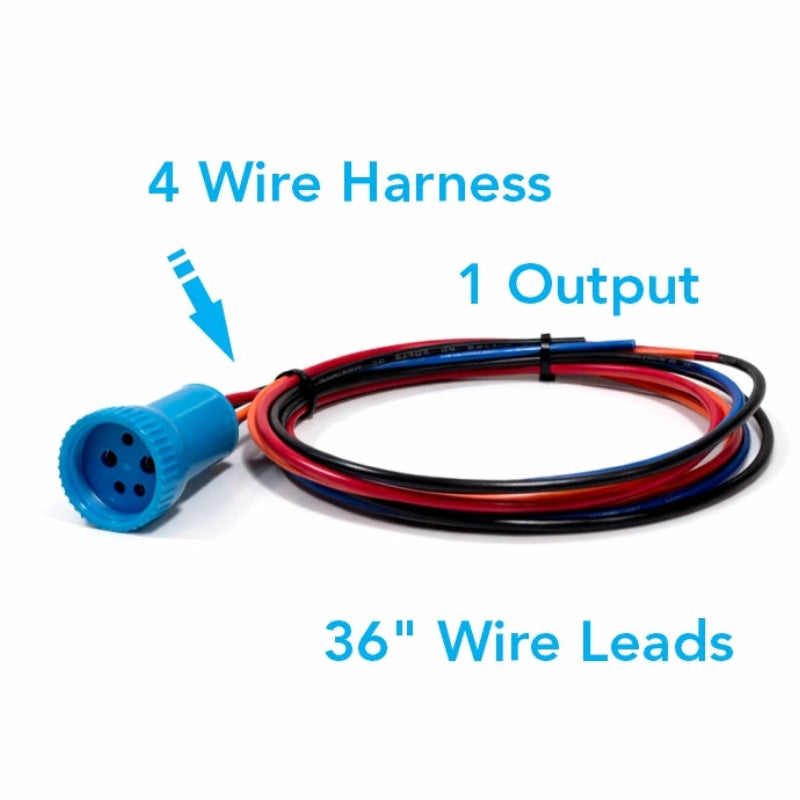 Bluewater 22mm switch plug 4-wire harness with 36-inch lead and single output