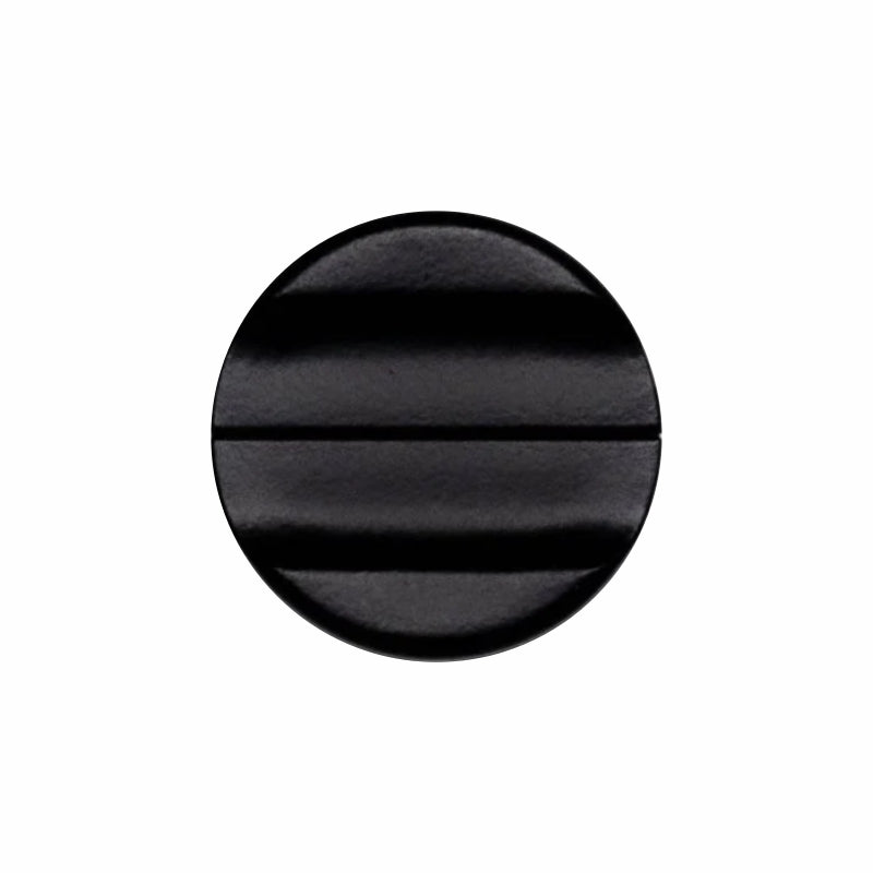 Front view of ACC 1/2 actuator showing circular black face with central laser-etched slot.