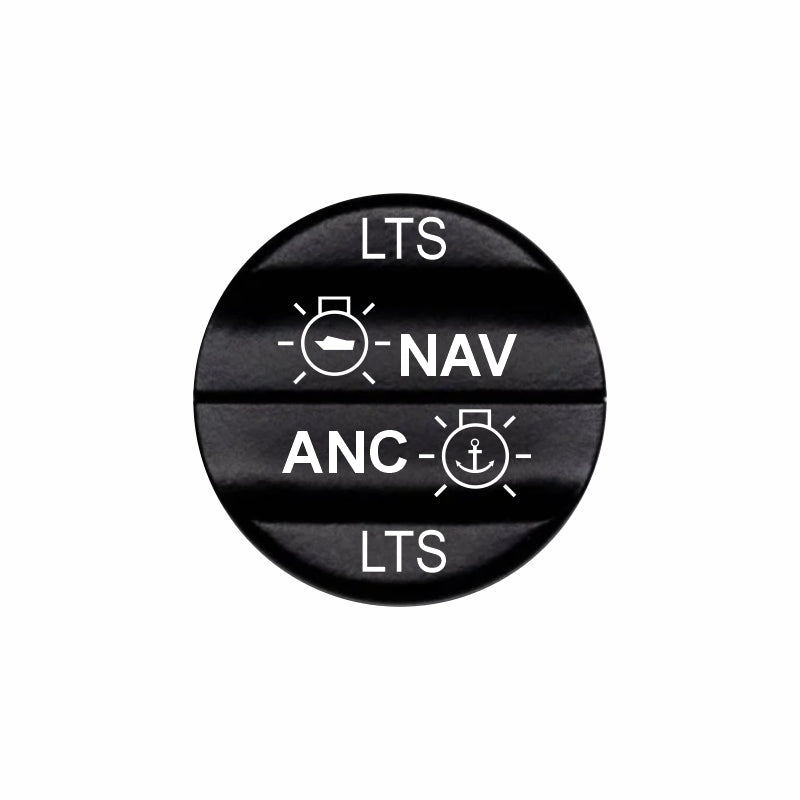 Bluewater NAV/ANC LTS laser-etched round actuator labeled NAV and ANC