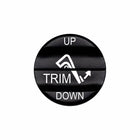 Bluewater engine trim 2-in-1 actuator with laser-etched UP / TRIM / DOWN labels