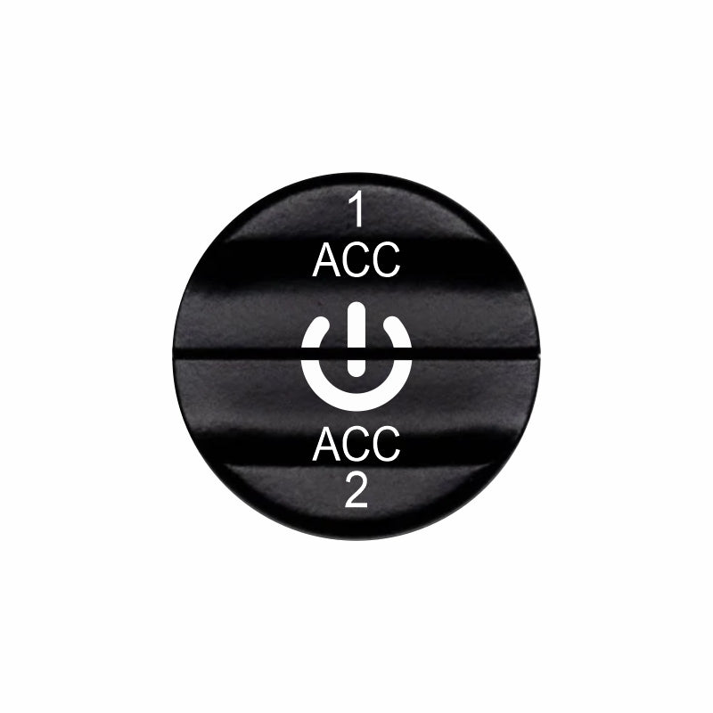 Bluewater ACC 1/2 2-in-1 laser-etched actuator with white power symbol