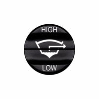 Bluewater bilge HIGH/LOW actuator with black laser-etched button labeled HIGH, LOW and bilge icon