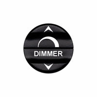 Bluewater dimmer actuator with white laser-etched DIMMER label and up/down arrows