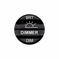 Bluewater dimmer actuator labeled BRT / DIM with white laser-etched sun icon