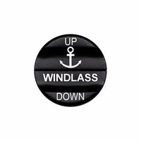 Bluewater Windlass actuator with laser-etched anchor icon and white UP/WINDLASS/DOWN labels