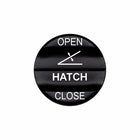 Bluewater 2-in-1 Hatch OPEN/CLOSE actuator with laser-etched white labels on black