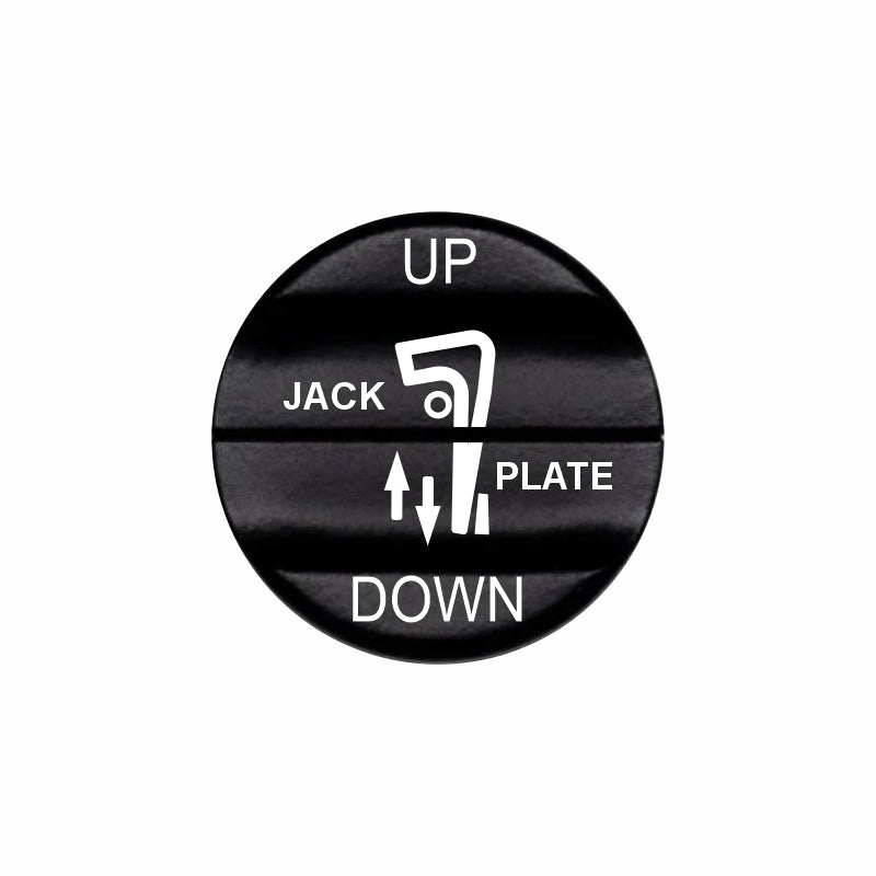 Bluewater Jack Plate UP/DOWN actuator button, black with white laser-etched labels