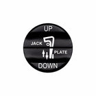 Bluewater Jack Plate UP/DOWN actuator button, black with white laser-etched labels