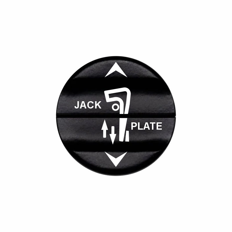 Bluewater Jack Plate laser-etched 2-in-1 actuator with up/down arrows and JACK/PLATE label