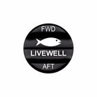Bluewater LIVEWELL FWD/AFT 2-in-1 laser-etched actuator button with fish icon
