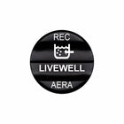 Bluewater Livewell REC/AERA actuator with black laser-etched LIVEWELL, REC and AERA labels