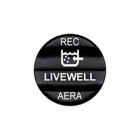 Bluewater Livewell REC/AERA actuator with black laser-etched LIVEWELL, REC and AERA labels