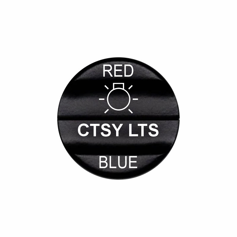 Bluewater CTSY LTS 2-in-1 actuator labeled RED / BLUE with laser-etched light icon