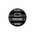 Bluewater 2N1 actuator labeled PORT · ENGINE · STBD with white laser-etched battery icon