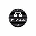 Bluewater Parallel 1/2 laser-etched 2N1 actuator button labeled PARALLEL with numbers 1 and 2