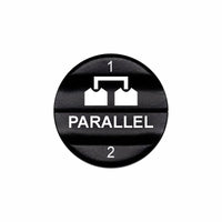 Bluewater Parallel 1/2 laser-etched 2N1 actuator button labeled PARALLEL with numbers 1 and 2