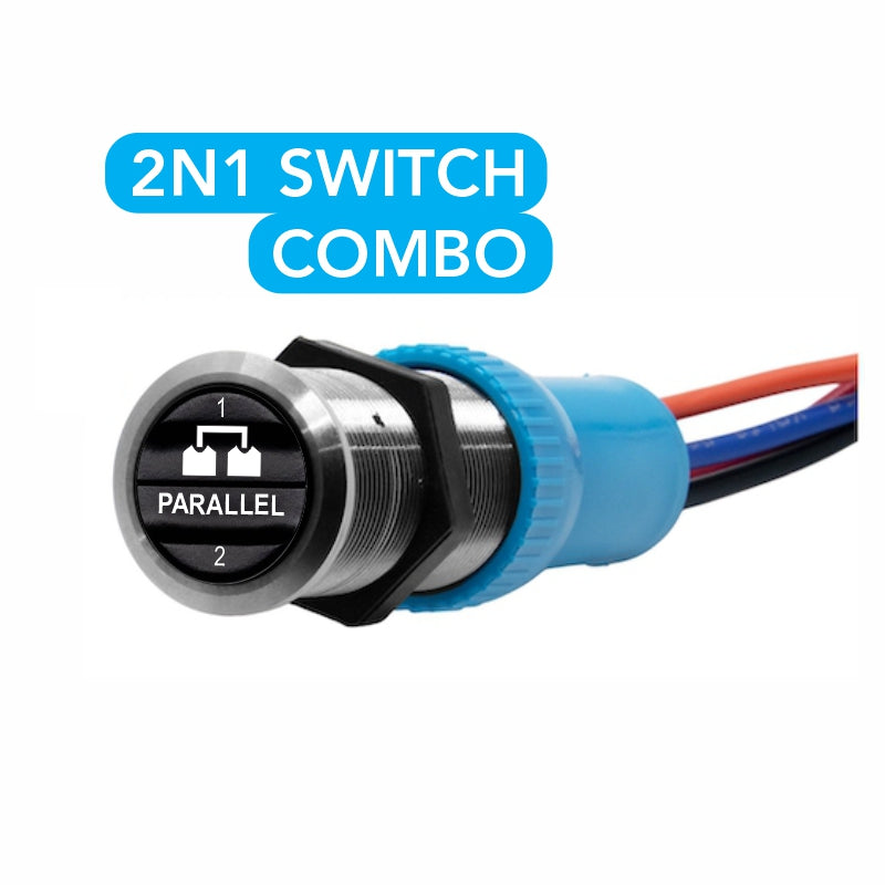 Bluewater Parallel 1/2 switch actuator labeled PARALLEL with stainless bezel