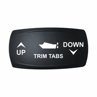 Technoexpress Shop TRIM TABS rocker label with UP and DOWN arrows and boat icon