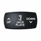 Technoexpress Shop jack plate rocker switch labeled "JACK PLATE" with UP and DOWN arrows