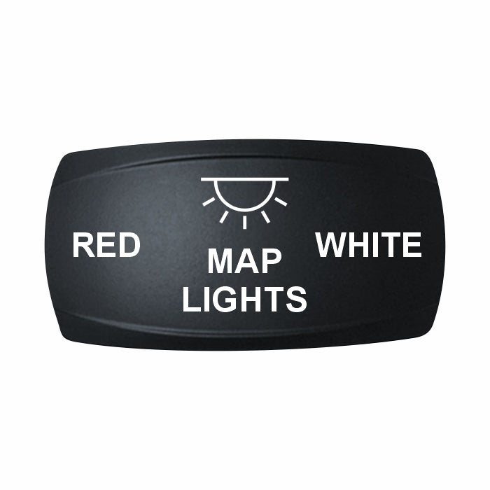 Technoexpress Shop MAP LIGHTS RED/WHITE black rocker switch cap labeled 'RED MAP LIGHTS WHITE