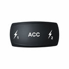 Technoexpress ACC 1/2 rocker switch cover labeled ACC with left and right bolt icons