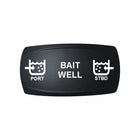 Technoexpress BAIT WELL rocker actuator labeled PORT and STBD with white water icons