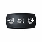 Technoexpress Shop BAIT WELL rocker switch label showing FWD and AFT icons
