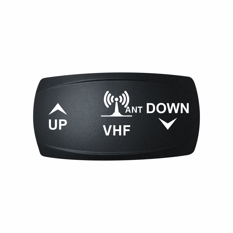 Technoexpress VHF antenna rocker switch cap labeled ANT, VHF, UP and DOWN