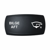 Technoexpress rocker switch cap labeled BILGE AFT with bilge pump icon