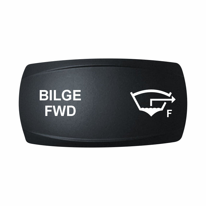 Technoexpress BILGE FWD rocker actuator, black panel with white BILGE FWD label and bilge icon