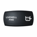 Technoexpress Shop LIVEWELL FWD black rocker switch cap with white label and livewell icon