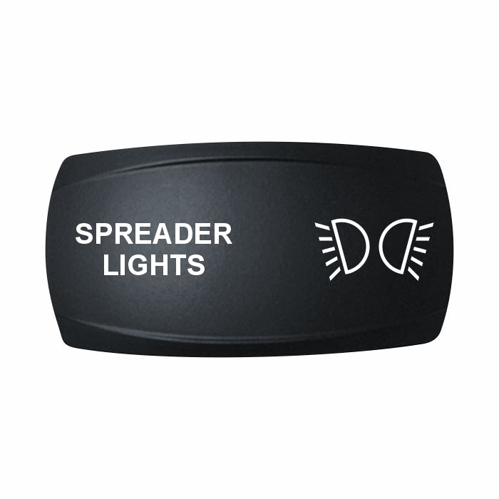 Technoexpress Shop black rocker switch cap labeled SPREADER LIGHTS with paired light icon